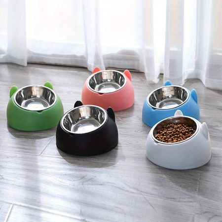 1pc Premium Stainless Steel Pet Bowl for Cats & Dogs - Non-Slip Base, Easy to Clean, Durable Design - Perfect for Food & Water - Ideal for Puppies & Kittens as Well as Adult Pets, Indoor Pet Feeder | Playful Pet Bowls | Durable Pet Bowl, Dog Bowl