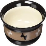 PetRageous 10071 City Pets Bones Dishwasher-Safe Dog Food and Water Bowl 6, 125-Inch Diameter 2, 5-Inch Tall 2-Cups Capacity for Small Dogs and Cats, Black